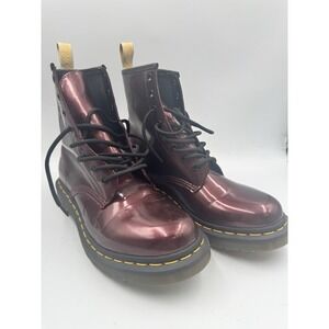 Dr. Martens Metallic Burgundy Combat Boots